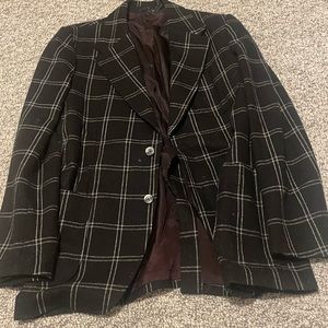Adesso Men’s winter sports coat / blazer black & white plaid size 40